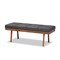Baxton Studio Larisa Mid-Century Charcoal Upholstered Wood Bench 155-9304 - alternate 1